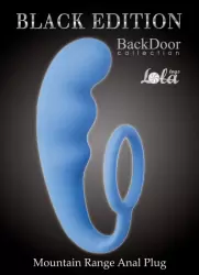 Анальный стимулятор с эрекционным кольцом Mountain Range Anal Plug – синий