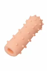 Закрытая длинная насадка с дополнительной стимуляцией для женщины ToyFa XLover Soft booster – телесный