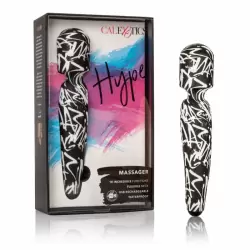 Пёстрый вибромассажёр классической формы Calexotics Hype™ Massager – чёрный, белый 