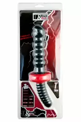 Анальный волнистый вибратор с двойным мотором TOYFA Black&Red – чёрный