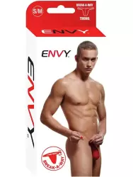 Красные тонги с застежками, трусы мужские - S/M