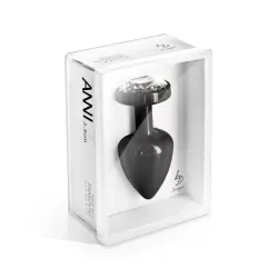 Роскошный анальный плаг Anni Round T3 со стразой в основании – черный