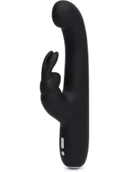Изогнутый вибратор-кролик Happy Rabbit Slimline G-Spot, 15 режимов, 24,1 см, черный