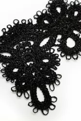 Черный кружевной браслет ручной работы Dolce Piccante Delicati 2 - S/M