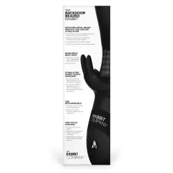 Перезарежаемый анальный стимулятор кролик The Backdoor Beaded Rabbit с шариками и ротацией - черный