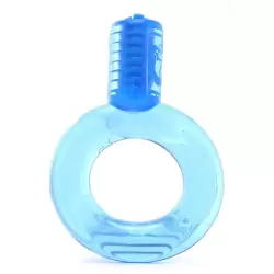 Упругое виброкольцо на пенис Screaming O - Go Vibe Ring одноразовое – синий