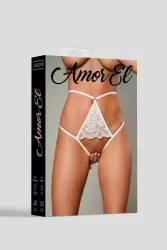 Откровенные трусики с доступом, Amor El, размер M, белые