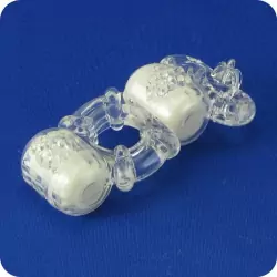 Кольцо на пенис Trio О с двумя стимуляторами и петлей на мошонку – прозрачный