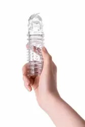 Увеличивающая текстурированная насадка на пенис TOYFA A-Toys – прозрачный