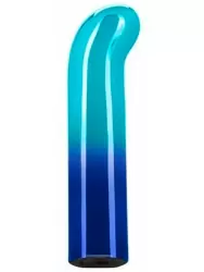 Изогнутая вибропуля Glam, 9 см, 10 режимов, голубой
