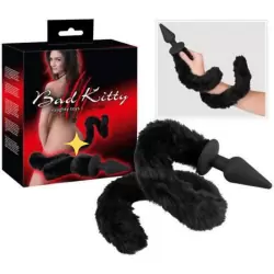 Анальная втулка с хвостом Plug with cat tail - черный