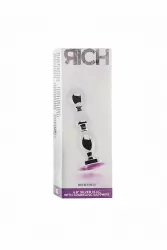 Серебряная анальная пробка с с сапфировым кристаллом Silver Plug - Purple Sapphire  14 см.