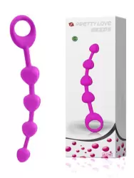 Анальная цепочка Beeds из рельефных шариков – розовый