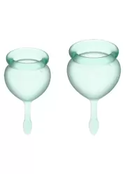 Набор менструальных чаш Satisfyer Feel good Menstrual Cup, 15 и 20 мл, силикон, светло-зеленый