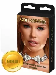 Ожерелье-бабочка Ann Devine - All Rhinestone Bow Tie Choker из кристаллов – золотой