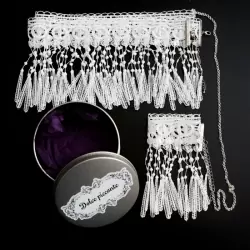 Белое кружевное колье на тело ручной работы Dolce Piccante Сarnevale - S