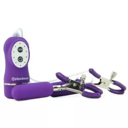 Зажимы на соски Vibrating Nipple Clamps с вибрацией – фиолетовый