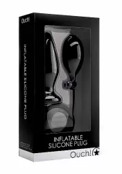 Анальная пробка из резины Inflatable Silicone Plug - Black