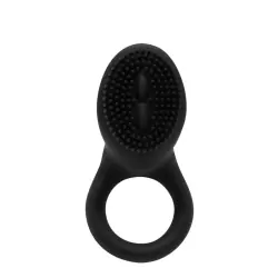Эрекционное кольцо Cobra с вибрацией и подушкой для стимуляции клитора – черный