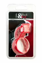 Насадка на пенис с клиторальным стимулятором-щёточкой TOYFA Black&Red – красный