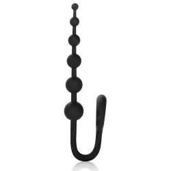 Анальная цепочка Colt Buddy Balls с эрекционным кольцом – черная