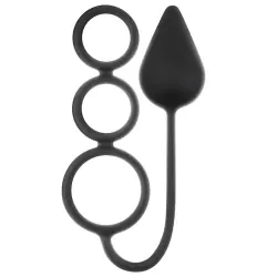 Большая анальная пробка Renegade 3 Ring Circus Large с тремя кольцами – черный