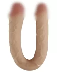 Реалистичный двусторонний фаллоимитатор REAL, 46 см, диаметр 4 см, ПВХ, телесный