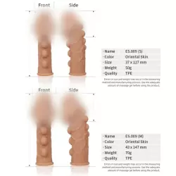 Насадка на фаллос, с пузыриками, венками и ребристость, размер M, EXTREME SLEEVE ES.009-M