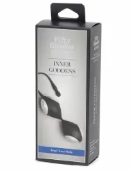 Утяжелённые вагинальные шарики Fifty Shades of Grey Inner Goddess Kegel Toner, 11,5 см, 78 гр, черные