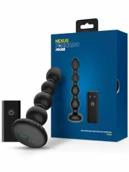 Анальная вибровтулка Nexus Tornado Beaded Probe с функцией вращения, 15 см, черная