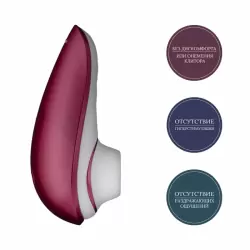 Компактный вакуумный стимулятор клитора Womanizer Liberty - красный