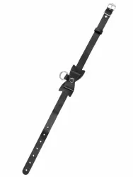 Чокер-ошейник Pecado BDSM, с бабочкой и колечком, натуральная кожа, чёрный