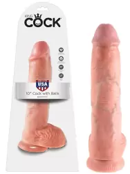 Фаллоимитатор-реалистик с мошонкой 10 Cock with Balls на присоске – телесный