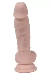 Реалистичный фаллоимитатор с мошонкой Real Man на присоске 18,5 х 3,5 см – телесный