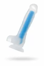 ФАЛЛОИМИТАТОР, СВЕТЯЩИЙСЯ В ТЕМНОТЕ, BEYOND BY TOYFA MATT GLOW, СИЛИКОН, ПРОЗРАЧНО-СИНИЙ, 18 СМ