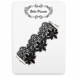 Черный кружевной браслет ручной работы Dolce Piccante Albori - XS