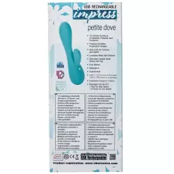 Вибромассажер со стимулятором клитора Impress Petite Dove перезаряжаемый – голубой