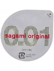 Гладкий презерватив Sagami Original 001, ультратонкий, полиуретановый, 1 шт.
