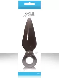 Анальная пробка большая с кольцом Jolie Pleasures - Charcoal