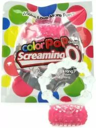 Яркое кольцо на пенис ColorPop Quickie Screaming O с вибрацией – розовый