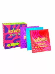 Рельефные презервативы EXPERT Wild Love, ребристые, с точками, 3 шт