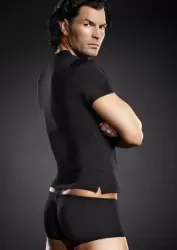 Мужская черная футболка BlueLine с V-образным вырезом – S/M