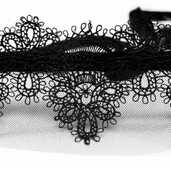Кружевная маска-диадема ручной работы Dolce Piccante Delicati pizzi - черный