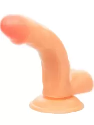 Реалистичный фаллоимитатор Working Stiff The Delivery Man, изогнутый, 21 см, ТПР, телесный 