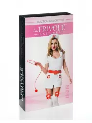 Эротический игровой костюм Le Frivole Похотливая Медсестра – белый, L/XL