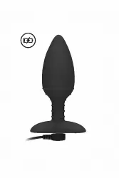 Анальная пробка с вибрацией и функцией нагрева Glow (черная)