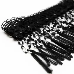 Черное кружевное колье на тело ручной работы Dolce Piccante Сarnevale - M