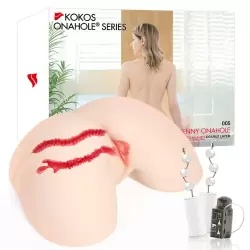 Jenny Onahole Real Vagina Мастурбатор полуторс с двойным слоем, с вибрацией