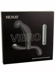 Ребристый стимулятор простаты Nexus Vibro, анатомически правильной формы, 10,2 см, черный