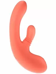 Инновационный вибратор-кролик Amovibe Vibella, 27 см, силикон, оранжевый